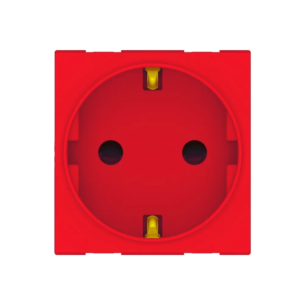 Priza schuko pentru 2 module Himel, IP20, rosie