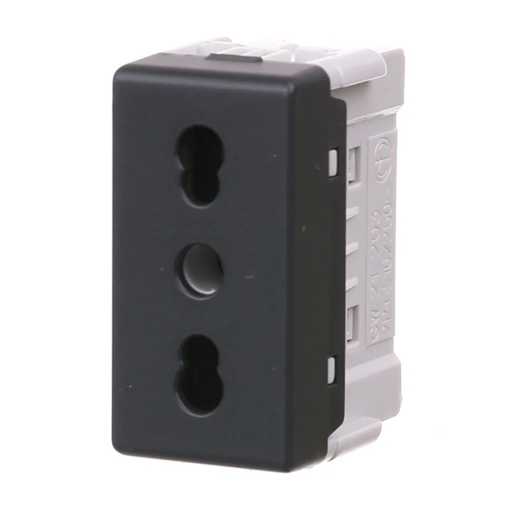 Priza schuko simpla Gewiss Top System, modulara, IP20, neagra