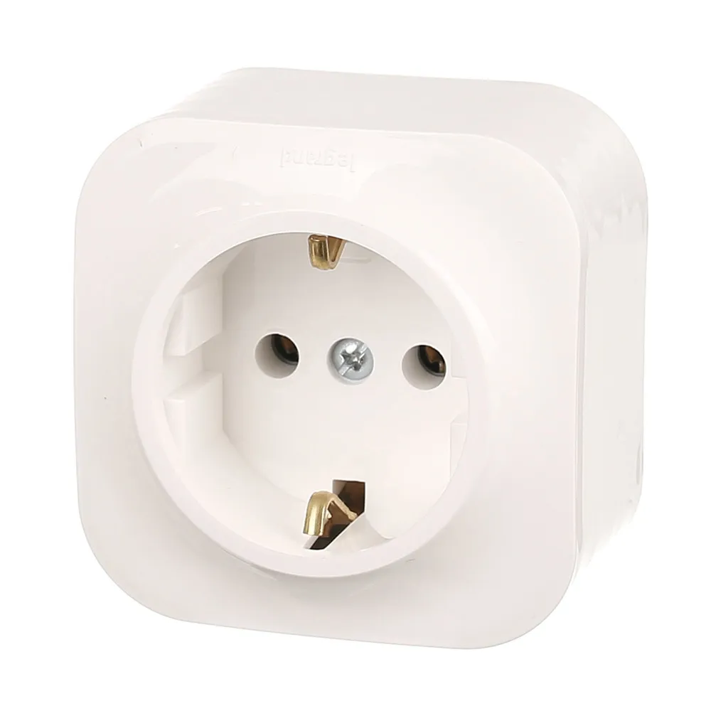 Priza schuko simpla Legrand Forix, montaj aplicat, interior, IP20, alba