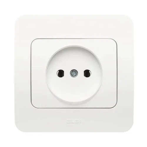 Priza simpla Jazz, alb mat, 100x100x30mm, interior, 1 priza