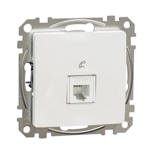 Priza telefon RJ11 Schneider Sedna, alb, 1 unitate, montare sub tencuiala, IP 20
