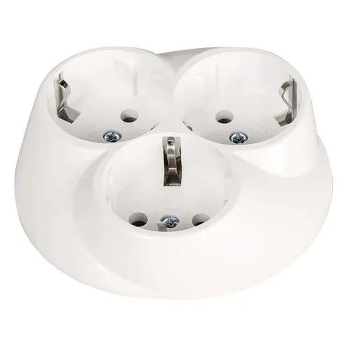 Priza tripla Inlet, alb, IP 20, 16A