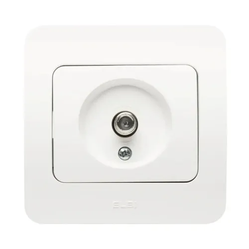 Priza TV conector F, alb mat, 1 priza, 100x100x40mm