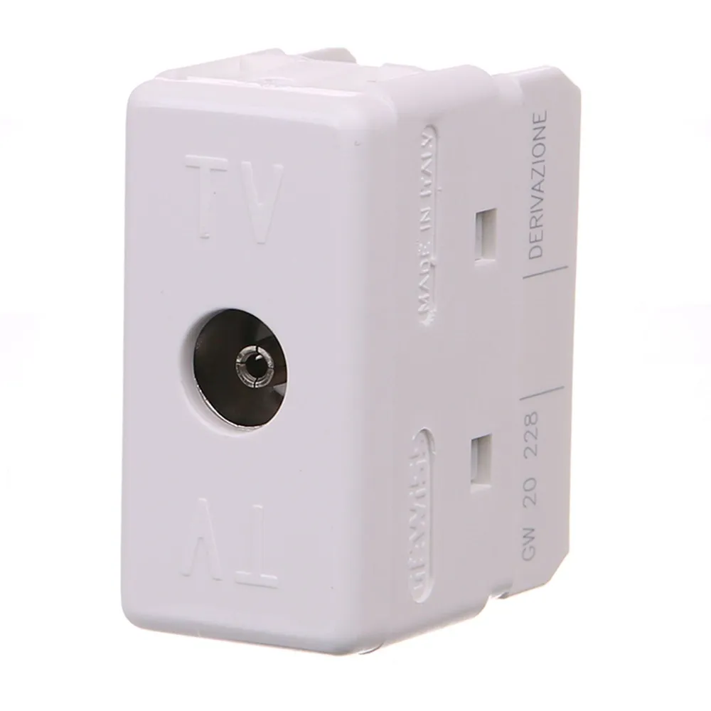 Priza TV (RJ) Gewiss Top System, modulara, IP20, alba