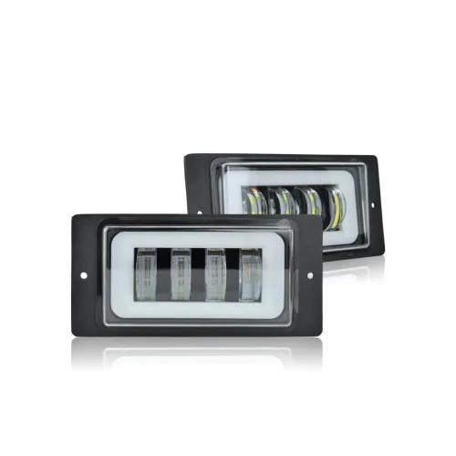 Proiectoare auto LED 15W 12-24V cu Angel Eyes DRL alb sau galben set 2 bucati