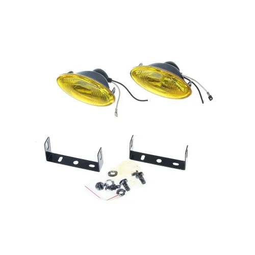 Proiectoare ceata auto 12V 55W lentila galbena set 2 bucati — imaginea 2