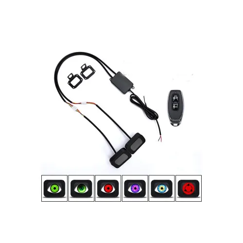 Proiectoare LED Devil Eyes 2 inch 12V 6 modele cu telecomanda set 2 bucati — imaginea 2