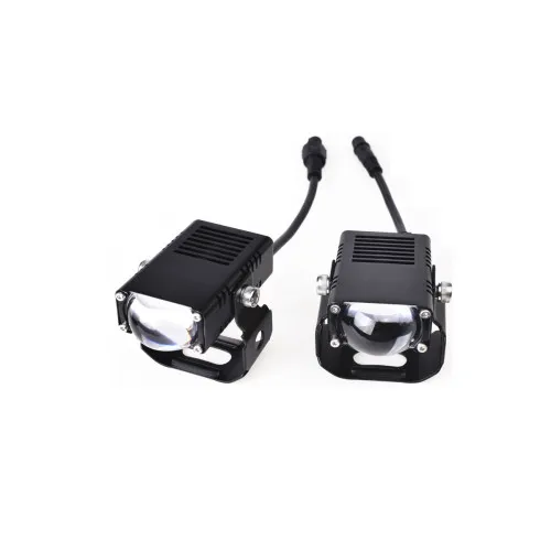 Proiectoare lupa LED 15W 12V-24V lumina alba sau galbena montaj grila set 2 bucati