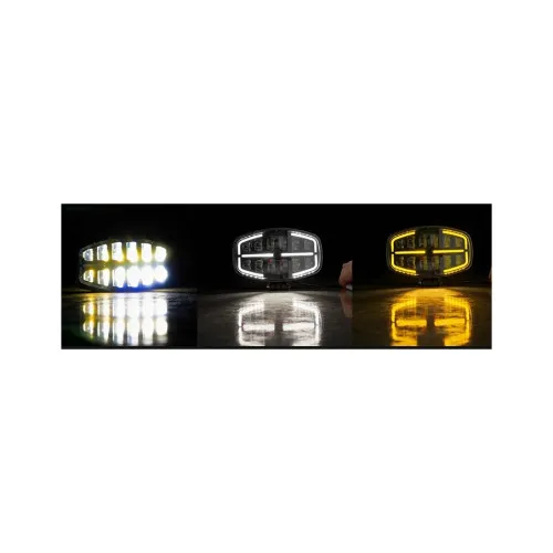 Proiector auto LED 75W 10-30V 2 faze cu DRL alb si portocaliu omologare E9 — imaginea 8