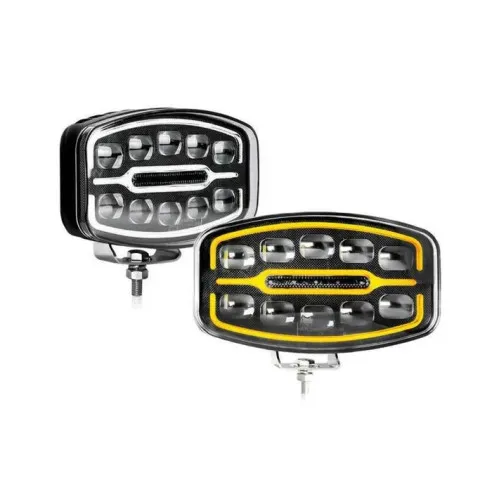 Proiector auto LED 75W 10-30V 2 faze cu DRL alb si portocaliu omologare E9 — imaginea 6