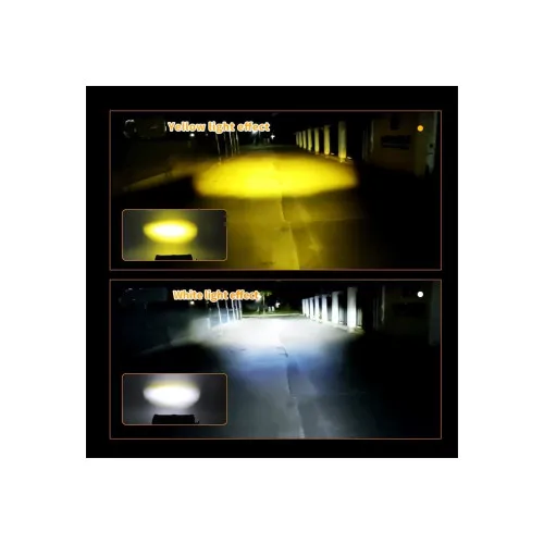 Proiector LED 1000 lm 12V-24V Angel Eyes DRL alb lumina alba sau galbena — imaginea 3