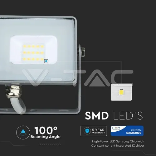 Proiector LED 10W Cip SAMSUNG SMD Corp Gri 4000K — imaginea 4