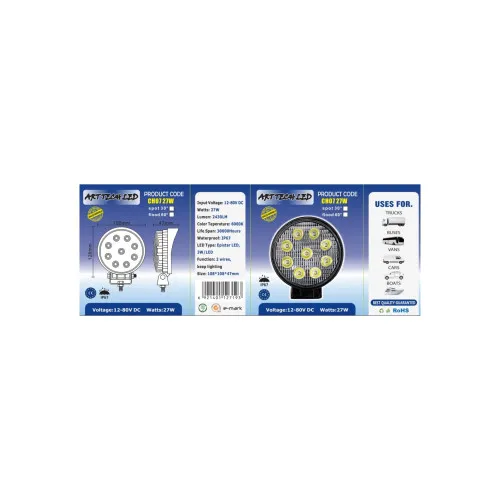 Proiector LED 27W 2430 lm 12V-24V Flood 60° — imaginea 4