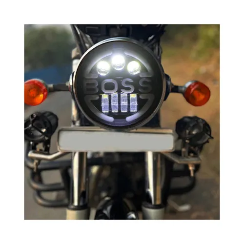 Proiector LED 50W 12V-36V cu lumina de zi semnalizare si logo BOSS rosu — imaginea 3