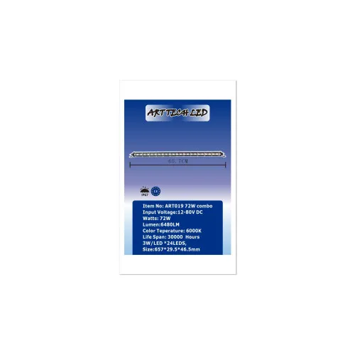 Proiector LED Bar 72W 12V-24V Combo 6000K 65.7cm — imaginea 5