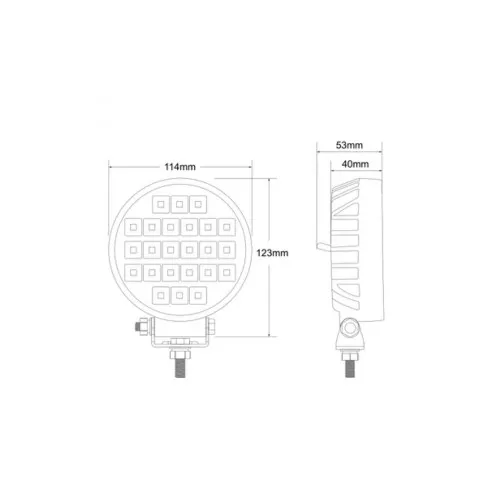 Proiector LED profesional rotund 36W 3240 lm 12V-24V Flood 60° 7000K IP68 — imaginea 3