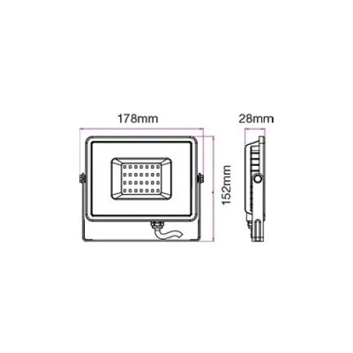Proiector LED SMD V-TAC 20W Samsung 1600lm 6400K IP65 IK05 gri — imaginea 7