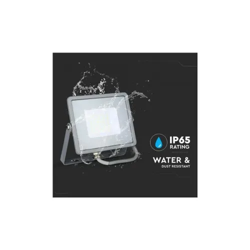 Proiector LED SMD V-TAC 20W Samsung 1600lm 6400K IP65 IK05 gri — imaginea 2