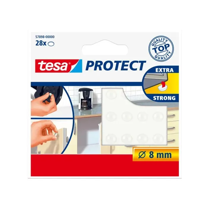 Protectie / Atenuator zgomot, pentru mobila, forma rotunda, Tesa, 8 mm, set 28 buline