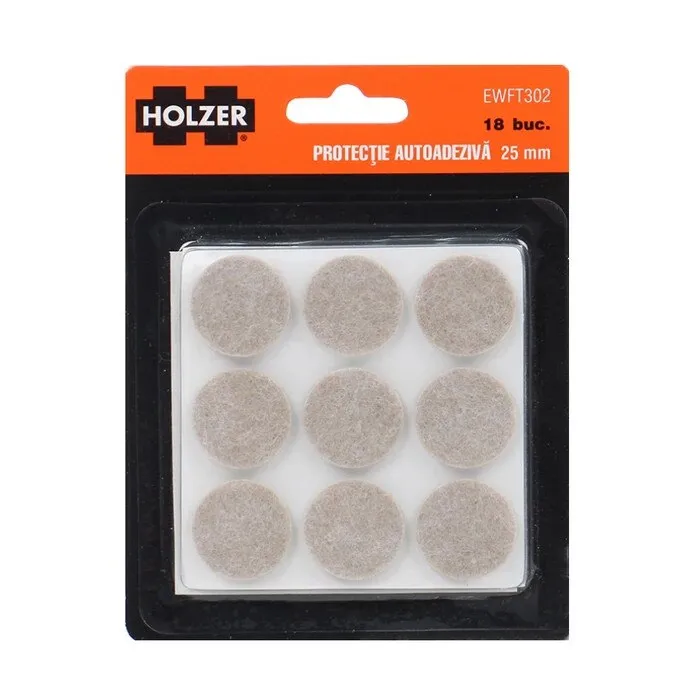 Protectie autoadeziva pentru pardoseala, Holzer EWFT302, forma rotunda, 25 mm, set 18 bucati