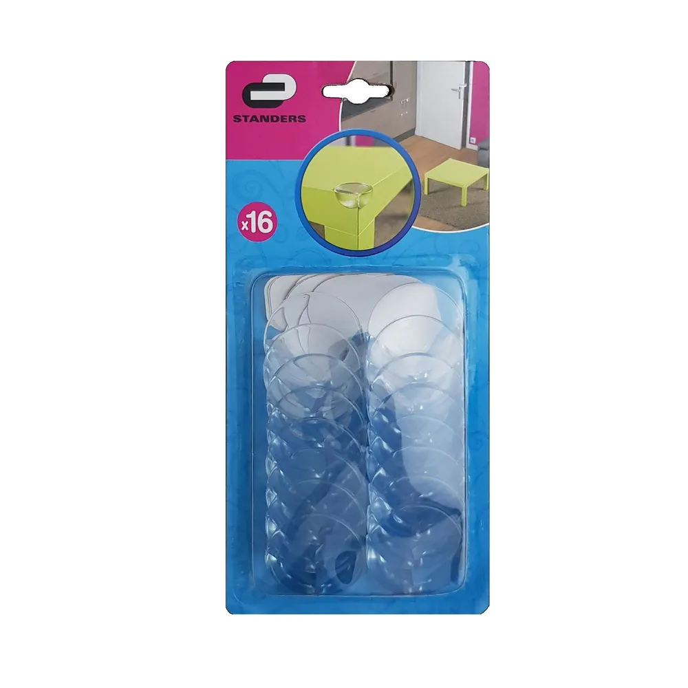 Protectie colturi mobila, Standers, plastic, transparent (set 16 buc)