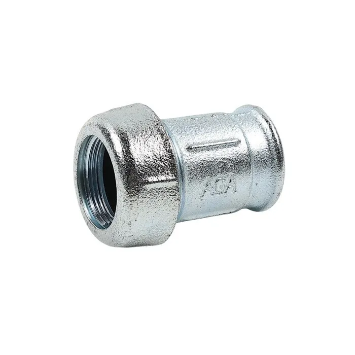 Racord Agaflex QI, fonta zincata, 3/8", filet interior - interior