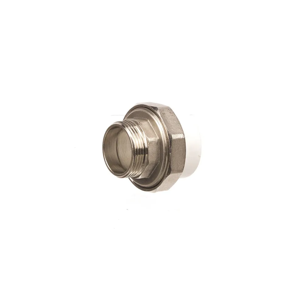 Racord olandez pentru teava PPR, filet exterior, Ø 40 mm x 1' 1/4, alb