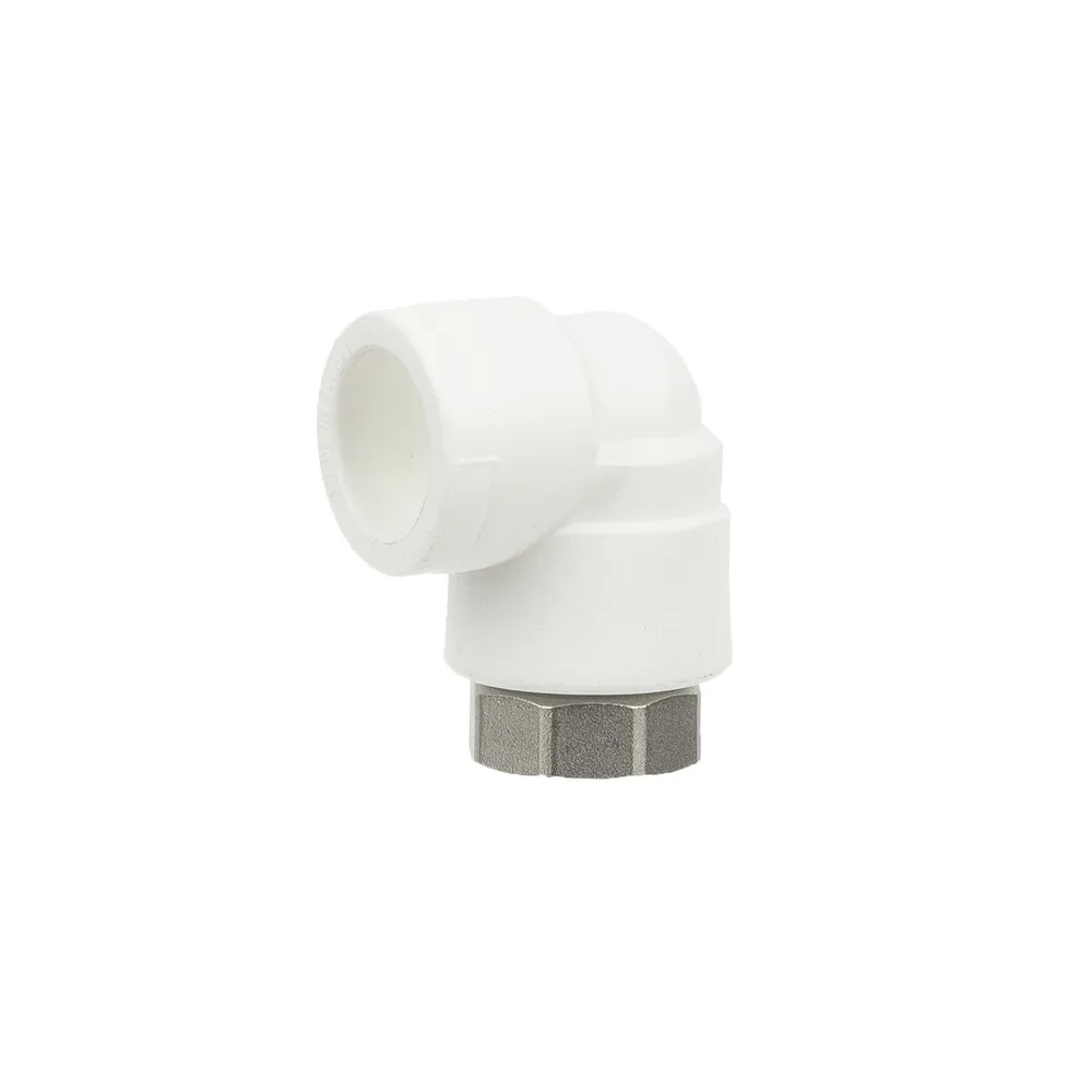 Racord semiolandez, pentru teava PPR, curbat, filet interior, Ø 32mm x 1', alb