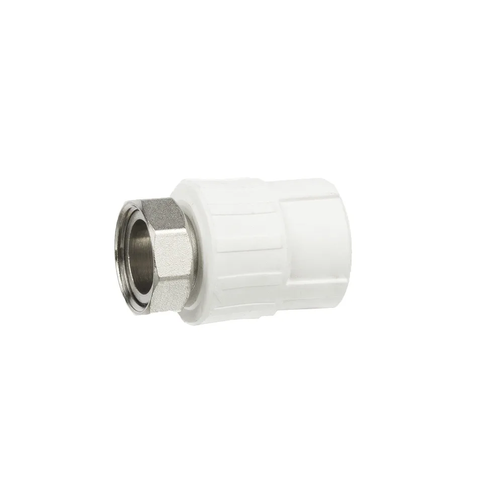 Racord semiolandez, pentru teava PPR, drept, filet interior, Ø 25 mm x 3/4', alb