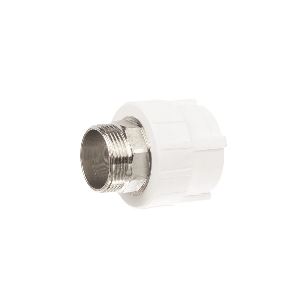 Racord teava PPR, filet exterior, Ø 40 mm x 1' 1/4, alb