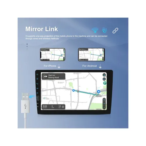 Radio FM, MP3, MP5 Player 1Din ecran 9 inch Wireless CarPlay Android Auto BT FM — imaginea 5