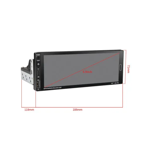 Radio MP3 MP5 auto 1DIN Android ecran 6.86 inch Bluetooth CarPlay 2GB RAM 32GB memorie 12V — imaginea 4