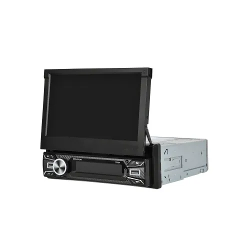 Radio MP5 Player auto 1DIN cu ecran retractabil manual 7 inch Android 13, 4GB RAM, 64GB, CarPlay si Android