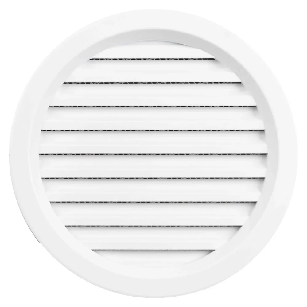 Rama aerisire, rotunda, cu plasa, pentru ventilatia incaperilor, alb, D 140 mm