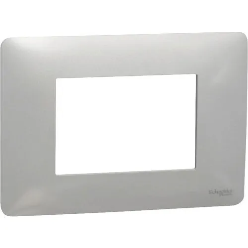 Rama aparataje Schneider Unica Studio 3 module, plastic nuanta aluminiu