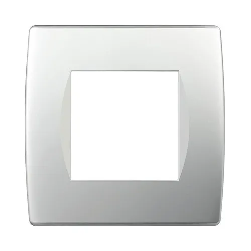 Rama aparataje TEM Soft 2 module, argintiu, design delicat, forme rotunjite