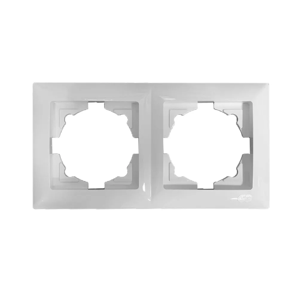 Rama decorativa dubla Gunsan Visage, pentru aparataj clasic, IP20, alba