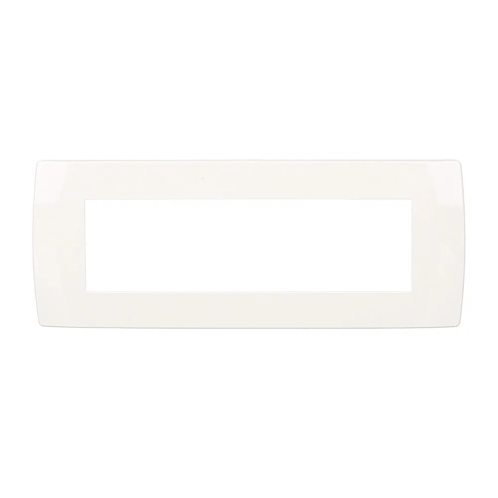 Rama decorativa pentru 7 module Tem Modul Soft, pentru aparataj modular, IP20, alba