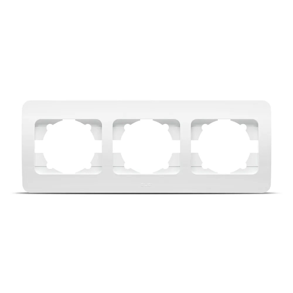 Rama decorativa tripla Jazz, pentru aparataj clasic, IP20, alba