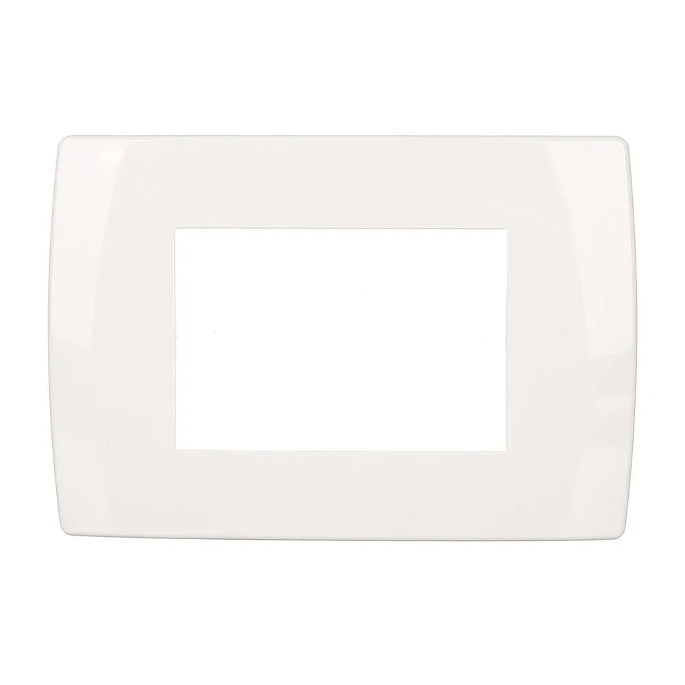 Rama decorativa tripla Tem Modul Soft, pentru aparataj modular, IP20, alba