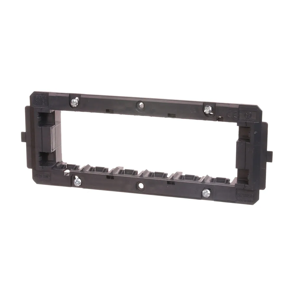 Rama fixare pentru 6 module Gewiss Top System, pentru aparataj modular, IP20, neagra