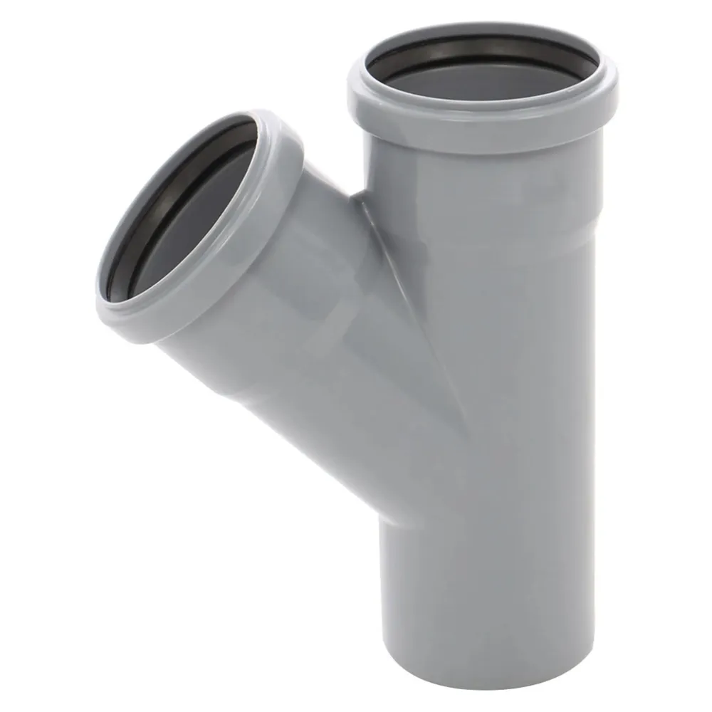 Ramificatie polipropilena, pentru scurgere, gri, D 75 x 75 mm, 45 grade