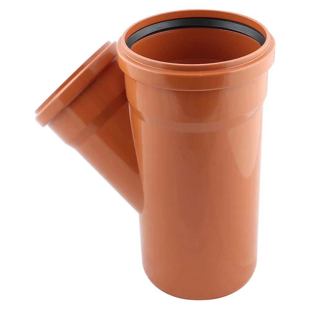 Ramificatie PVC, cu inel, D 160 x 125 mm, 45 grade, portocaliu