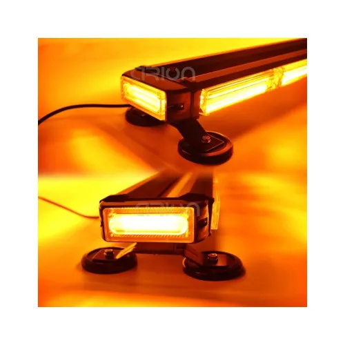 Rampa girofar LED COB stroboscopica 112 cm 12V-24V portocalie cu baza magnetica — imaginea 2