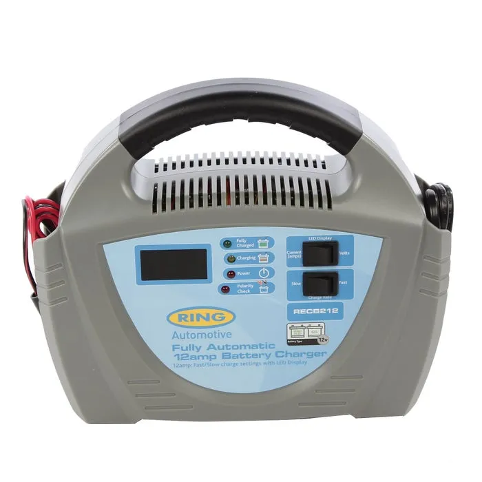 Redresor auto Ring RECB212, pentru incarcare acumulatori auto, 180 Ah, iesire 12 V, intrare 230 V, 25.5 x 10 x 21.5 cm