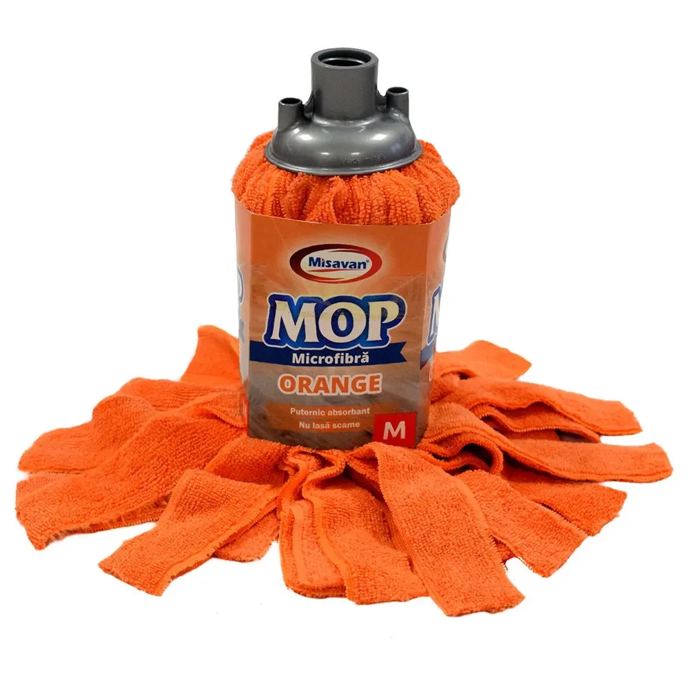 Rezerva mop microfibra Misavan, marimea M, orange
