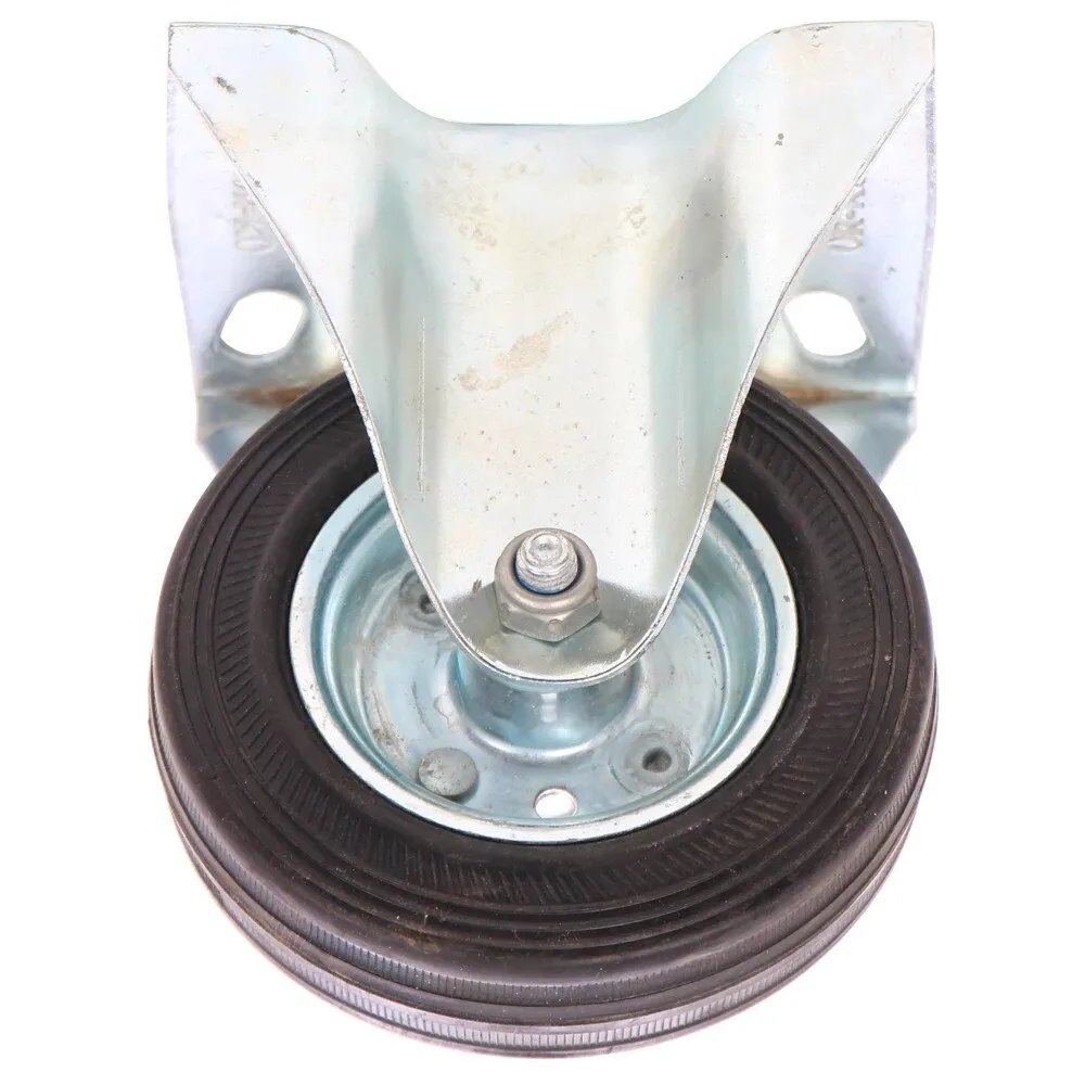 Roata fixa, din cauciuc, fara frana, cu placa, 100 mm, 80 kg
