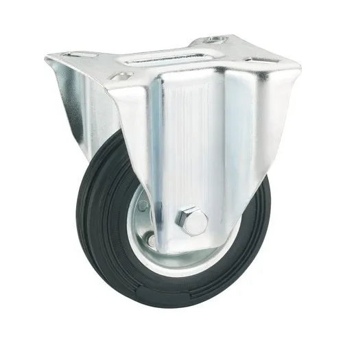 Roata metalica & cauciuc plin Tarrox Ø160mm, placa fixare 140x110 mm, cu rulment