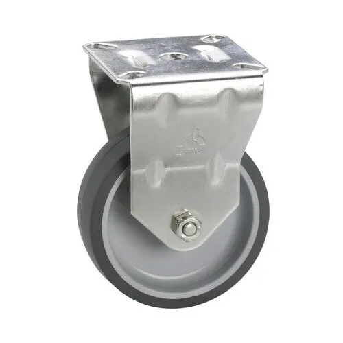 Roata metalica & plastic Tarrox Ø50mm, placa fixare 55x55 mm, cu rulment