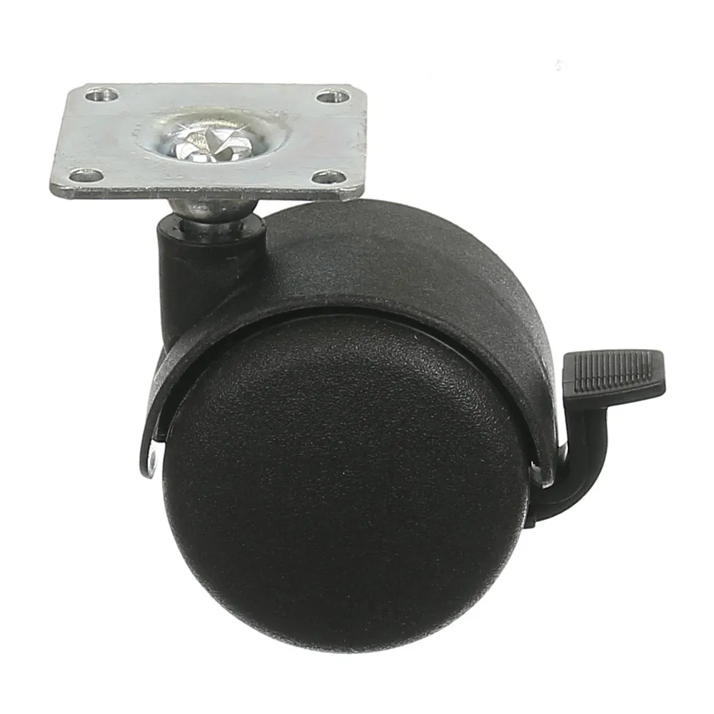 Roata pivotanta cu flansa si frana, Ø 40 mm, max 25 kg, neagra